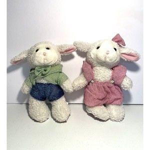 Vintage Wondertreats Stuffed Lambs Boy Girl Twins Plush Toy Stuffed Animals P1